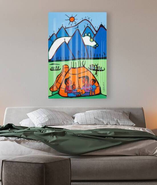 Shaman Grandfather Telling Stories of the Giant Bear -  archival museum print by Official Morrisseau