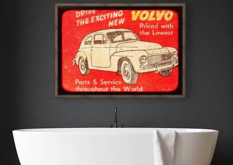 Vintage Volvo Car Ad Viewfinder by Row One Brand