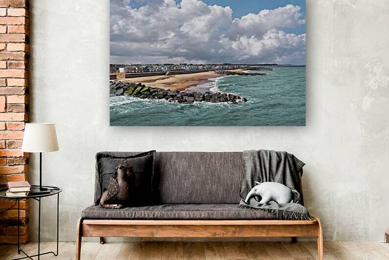 Ocean View - Colorful Beach Huts by Gill Billington