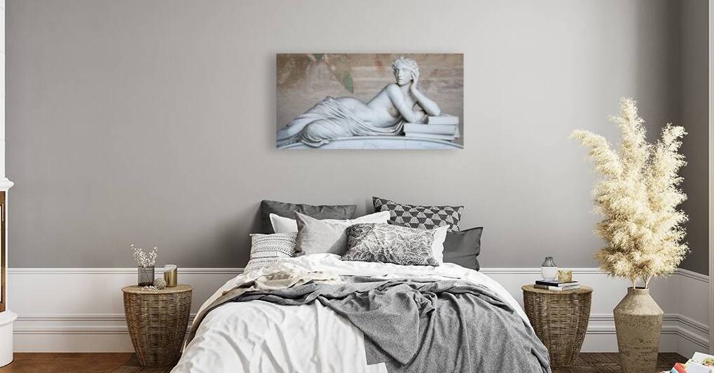 Pisa Italy - sad statue in cemetery. Vintage white marble sculp by Paolo Modena