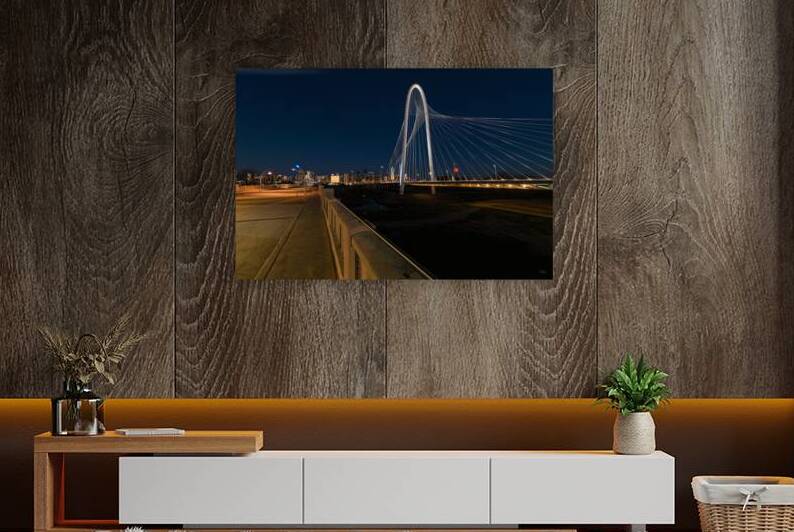 Dallas Bridge Skyline Night View by Jennifer White