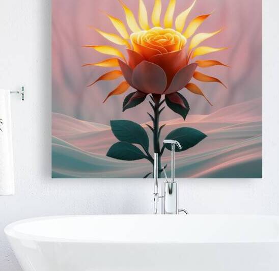 a stunning 3d illustration featuring a rose symbo by osama