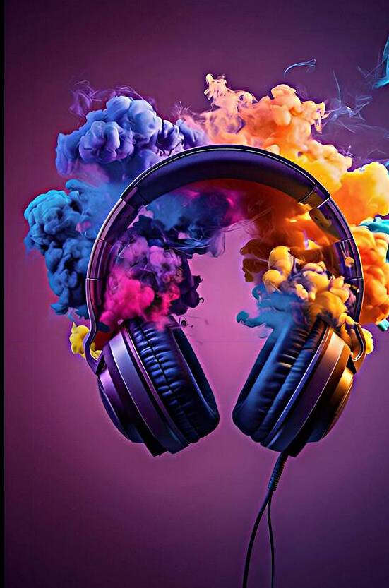 a pair of headphones that seem to be emanating vi by Papplar