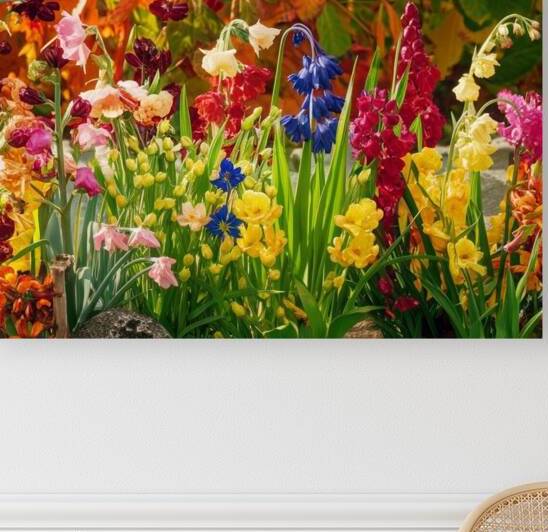 a picturesque scene of a colorful garden in a har by Mostafa Mahmoud