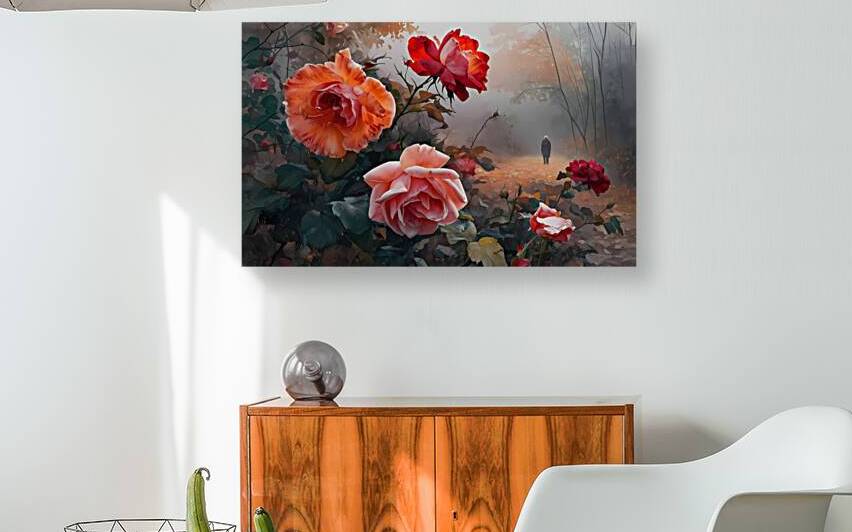 A captivating watercolor painting depicts a melan by Abbes Rachiq