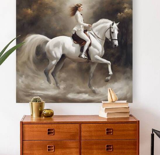 Focuses on the clean lines and elegance of the white horse by btissam