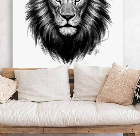 lion with piercing blue eyes by Mohamed Elattar