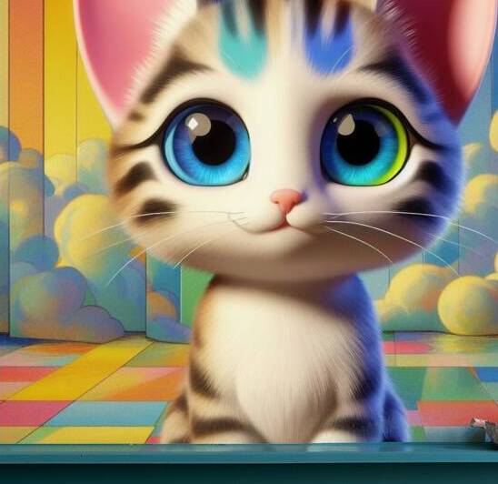 Attractive and colorful little cat by ebrahim mahmoud