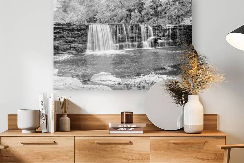 Waterfall Siloam Springs Arkansas Grayscale by Jennifer White