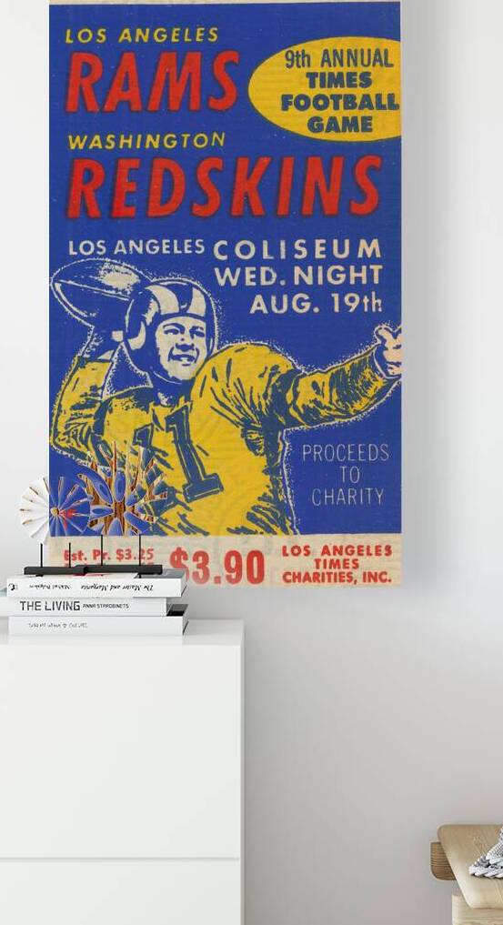 1953 Rams Redskins Ticket Stub Art by Row One Brand