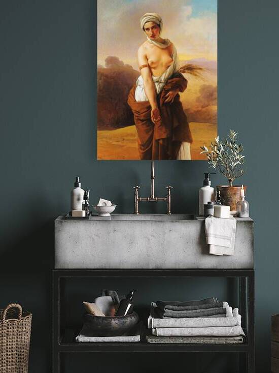 Portrait of a woman as Ruth - Francesco Hayez 1853 by Classic Painting