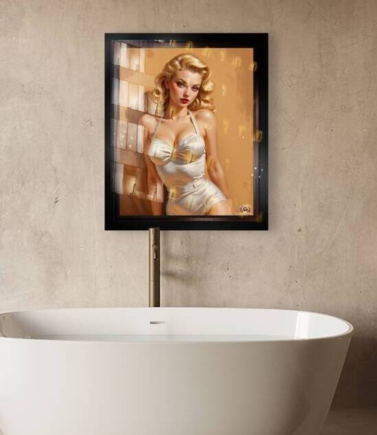 The Love Of White Silk Pin Up Girl Mesmerizing AI Concept Art Portrait by Xzendor7 by xzendor7