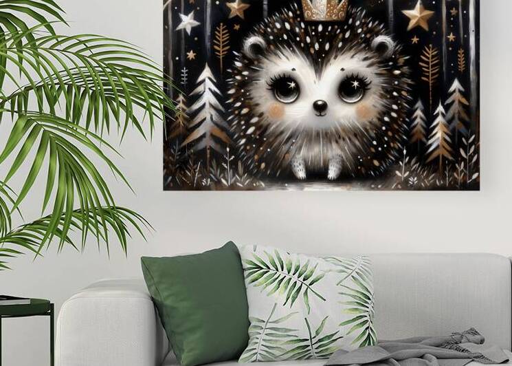 Adorable Hedgehog Fantasy Art by Anne Laure GOUPIL