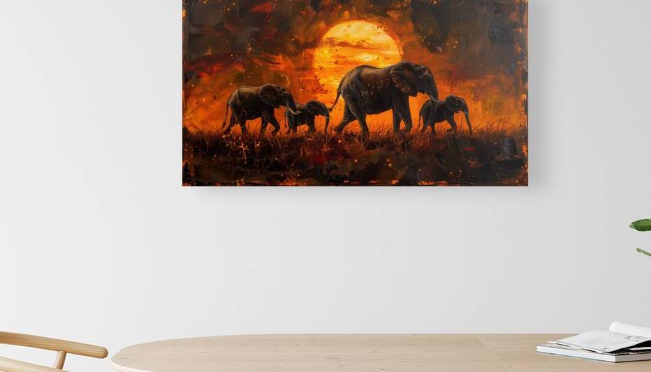 A captivating scene of a family of elephants tr 7 by ASAR STUDIOS