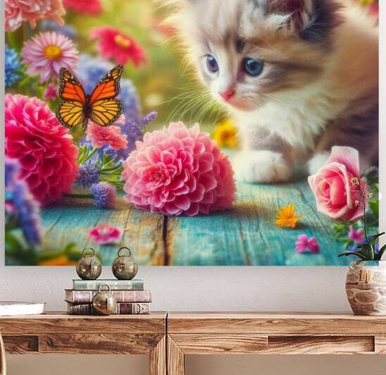 Curious Kitten in a Garden by dratef