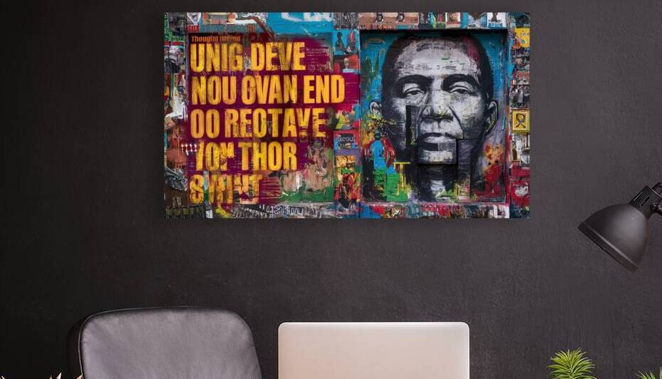 A vibrant and thought provoking street art piece by Ubaly