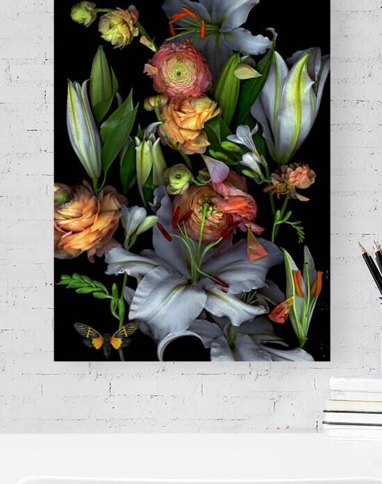 White Lilies and Ranunculus  by Jane Baron