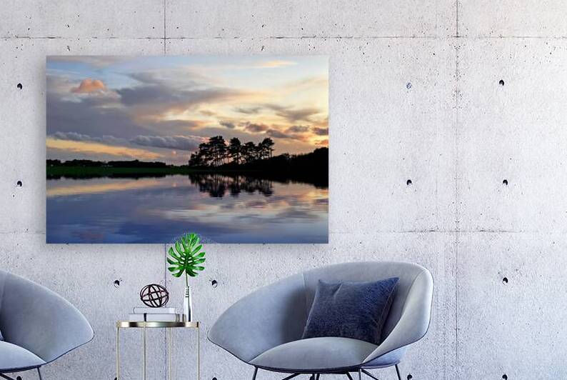 Rural Landscape Peaceful Sunset Reflections by Gill Billington