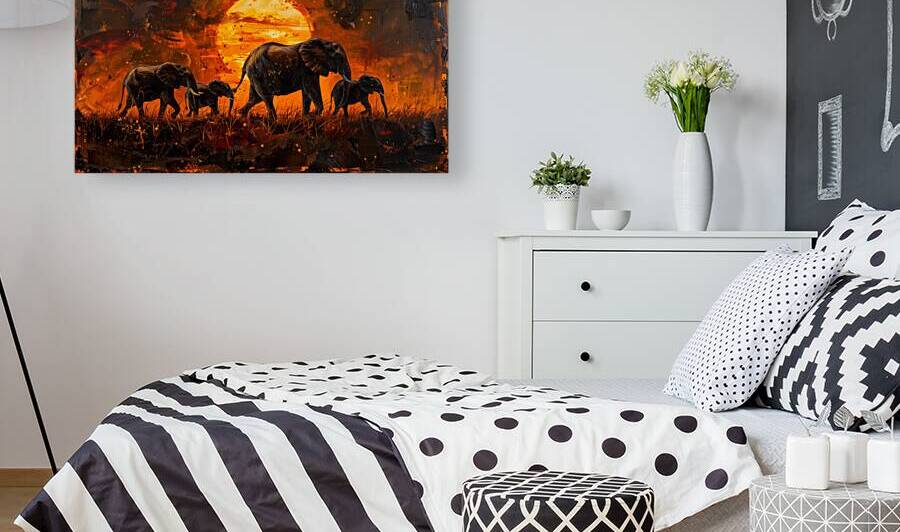 A captivating scene of a family of elephants tr 7 by ASAR STUDIOS