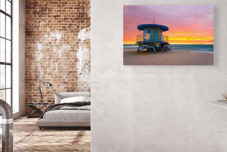 Sunrise Over Lincoln Road Lifeguard Station by Andy Crawford