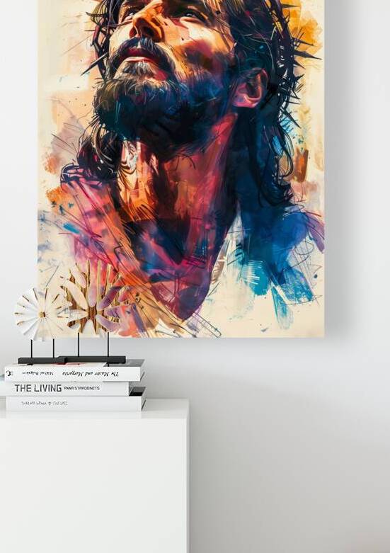 Abstract artistic portrait of jesus by Gualtiero Boffi
