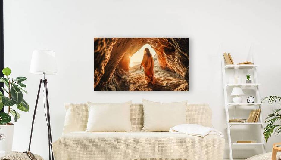 jesus resurrects and comes out of the grave by Gualtiero Boffi