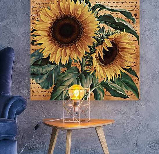 A vibrant and detailed watercolor painting of sunflowers by Helmy ELganaini