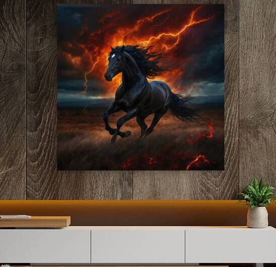 Majestic Horse Amidst Stormy Backdrop by Abdu innovations