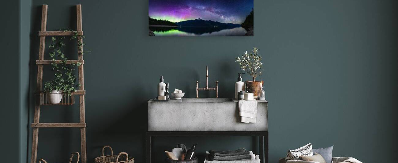 Milky Way Panorama Over Kootenay Lake by Tineke Reese