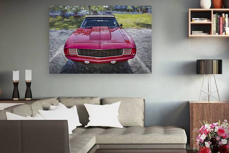 1969 Red Camaro Convertible X 8 by Rich Franco