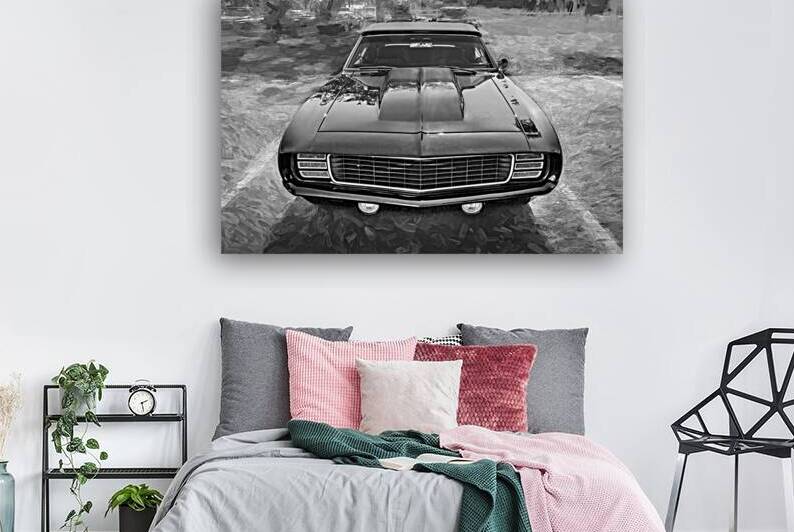 1969 Red Camaro Convertible X 9 by Rich Franco