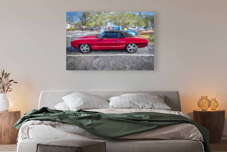 1969 Red Camaro Convertible X 13 by Rich Franco