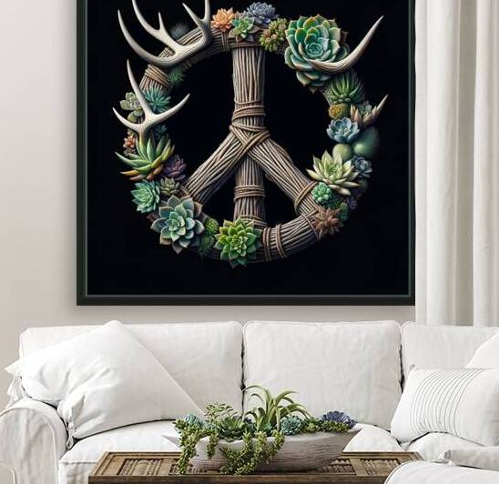 ai artist debra amerson peace sign floral art dee by Debra Amerson