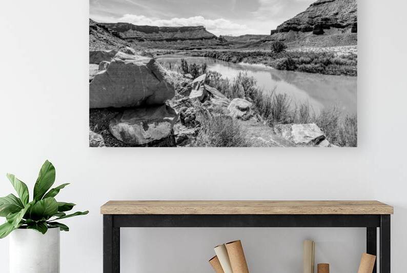 Colorado River In Utah Grayscale by Jennifer White