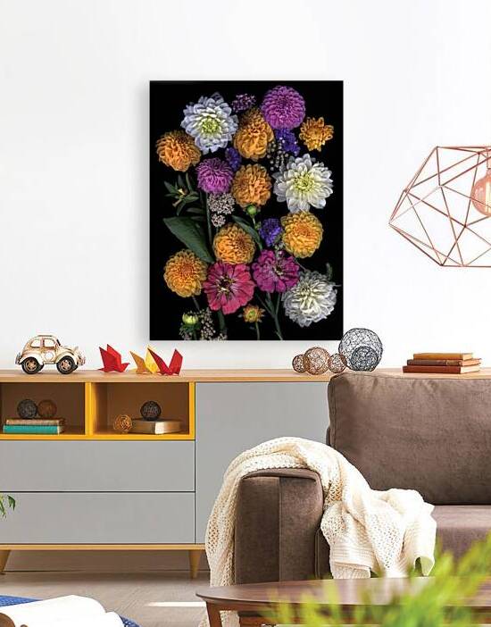 Multi color Dahlias   by Jane Baron