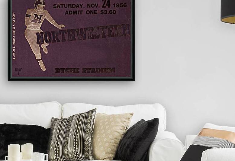 1956 Northwestern Wildcats Football Ticket Remix Art by Row One Brand
