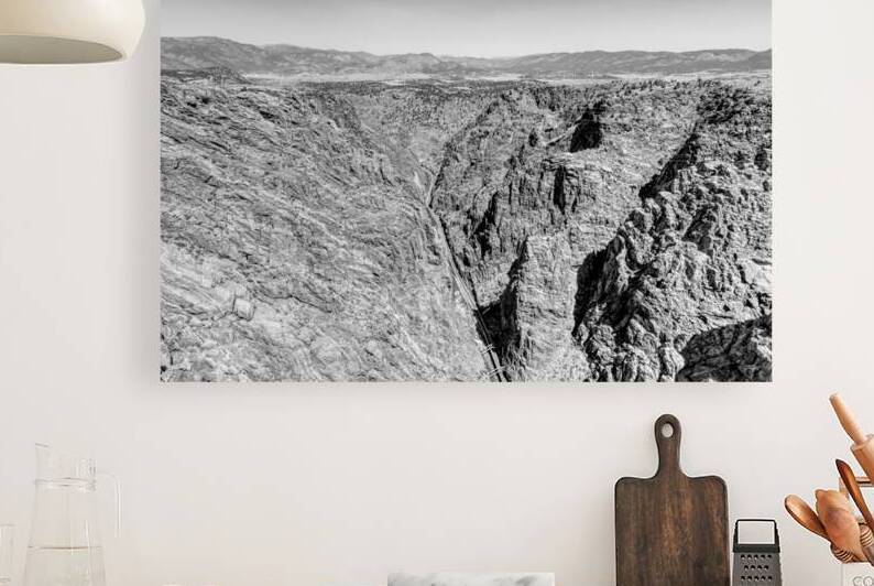 Royal Gorge Arkansas River View Grayscale by Jennifer White