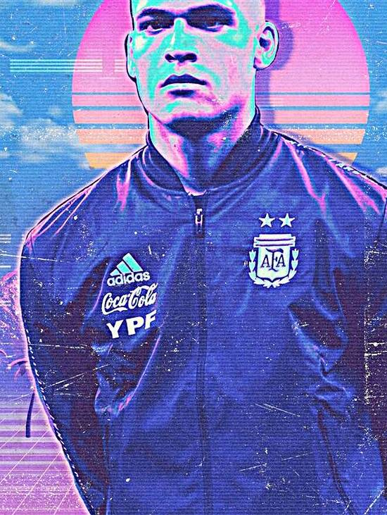 Lautaro Martinez Retro Poster by RabbitSagitarius