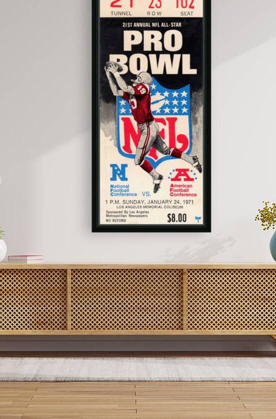 1971 NFL Football Pro Bowl Ticket Wall Art by Row One Brand