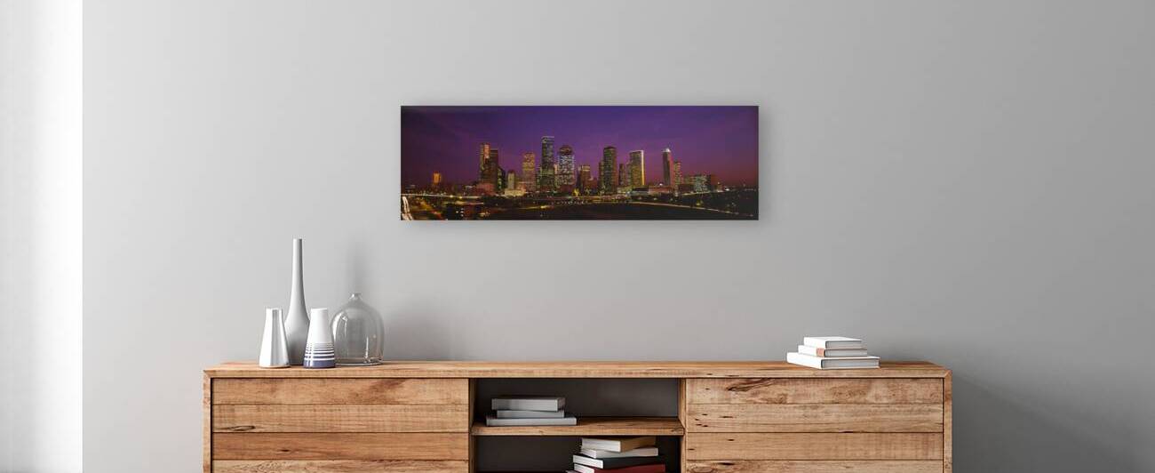 Buildings lit up at night Houston Texas USA 14250 by Panoramic Images