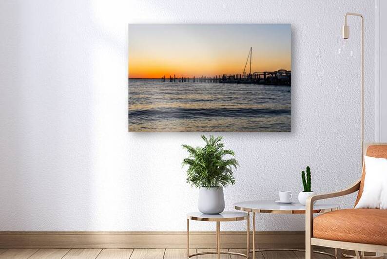 Florida Pier Remains Sunset by Jennifer White