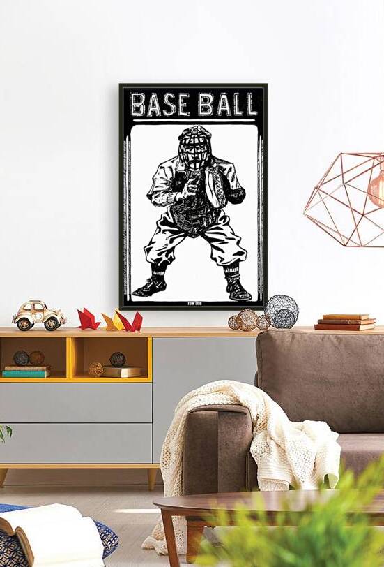 Early 1900s Baseball Catcher Art by Row One Brand
