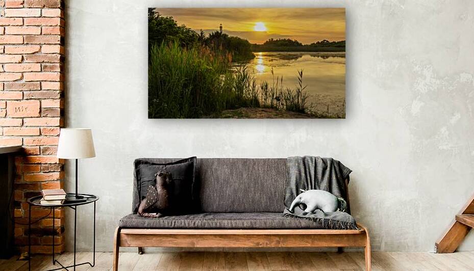 Cape May Lighthouse Sunset from Bunker Pond - Wide by Jason Fink