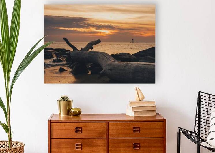 Higbee Beach Sunset and the Fallen Tree by Jason Fink