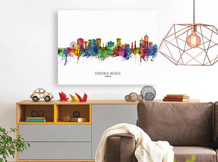 Virginia Beach Virginia Skyline by Michael Tompsett