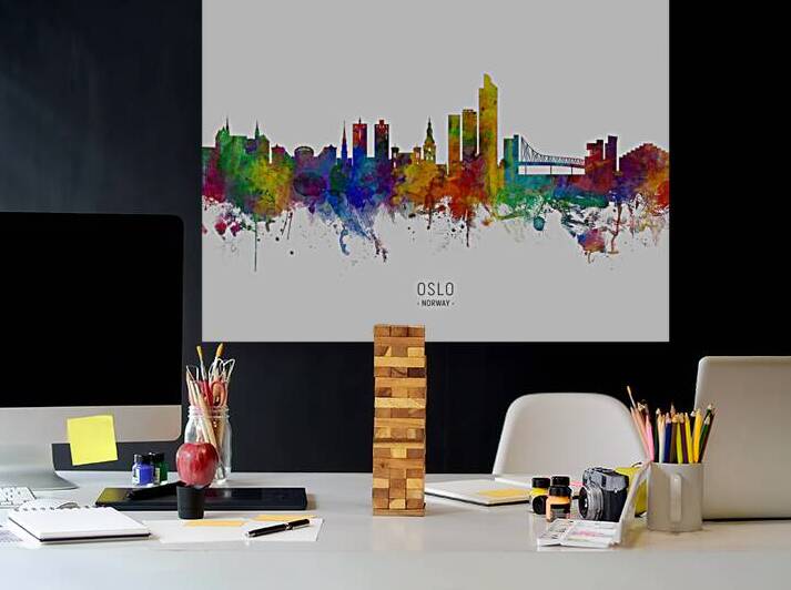 Oslo Norway Skyline by Michael Tompsett