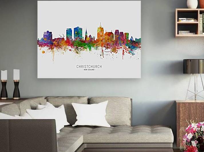 Christchurch New Zealand Skyline by Michael Tompsett