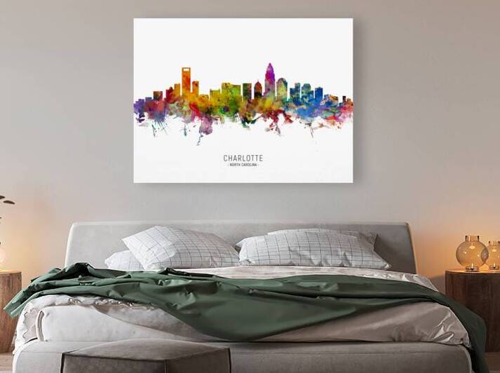 Charlotte North Carolina Skyline by Michael Tompsett