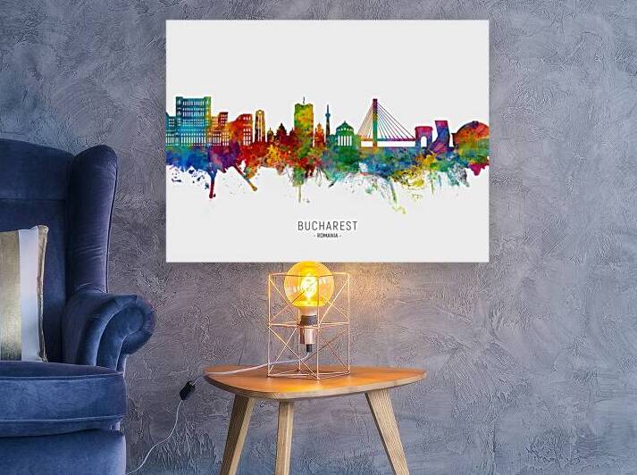 Bucharest Romania Skyline by Michael Tompsett