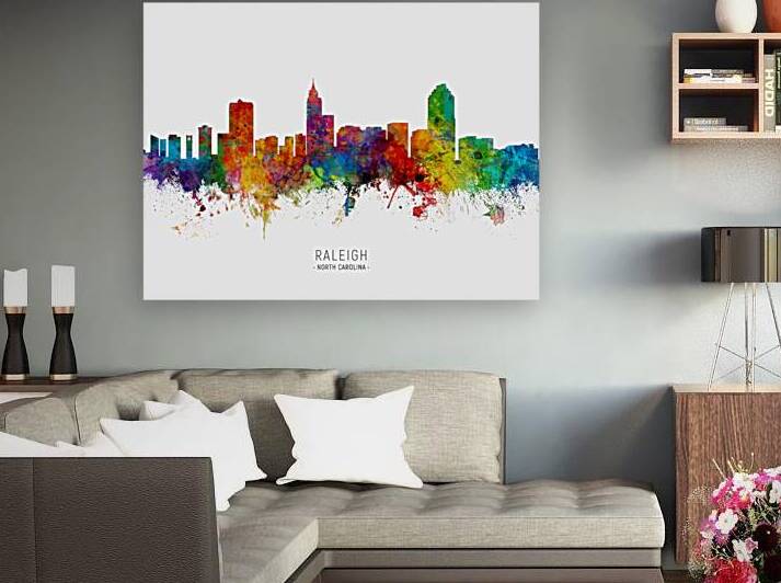 Raleigh North Carolina Skyline by Michael Tompsett